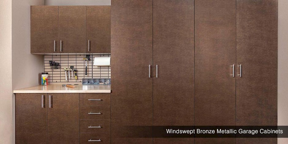 Windswept Bronze Metallic Custom Garage Cabinets